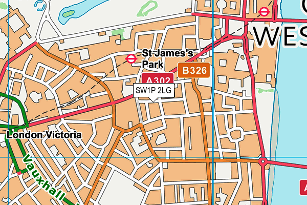 SW1P 2LG map - OS VectorMap District (Ordnance Survey) SW1P 2LG map - OS VectorMap District (Ordnance Survey)
