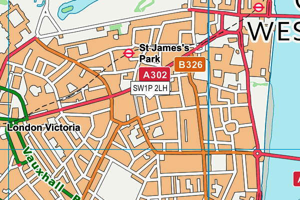SW1P 2LH map - OS VectorMap District (Ordnance Survey) SW1P 2LH map - OS VectorMap District (Ordnance Survey)