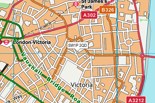 SW1P 2QD map - OS VectorMap District (Ordnance Survey) SW1P 2QD map - OS VectorMap District (Ordnance Survey)