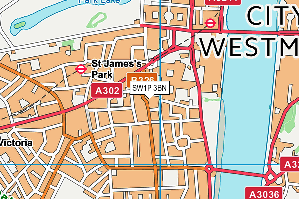 SW1P 3BN map - OS VectorMap District (Ordnance Survey) SW1P 3BN map - OS VectorMap District (Ordnance Survey)