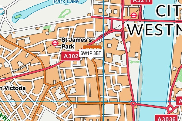 SW1P 3BT map - OS VectorMap District (Ordnance Survey) SW1P 3BT map - OS VectorMap District (Ordnance Survey)