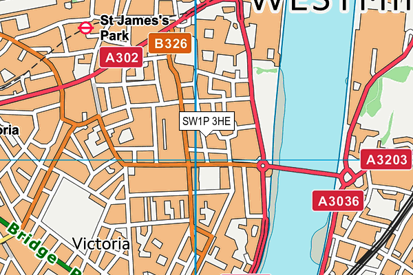 SW1P 3HE map - OS VectorMap District (Ordnance Survey) SW1P 3HE map - OS VectorMap District (Ordnance Survey)