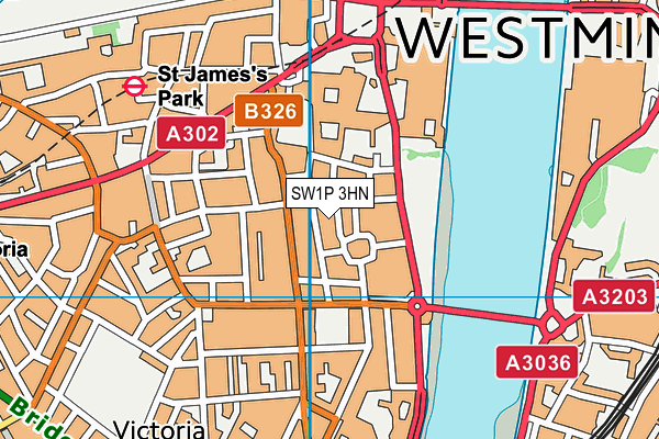 SW1P 3HN map - OS VectorMap District (Ordnance Survey) SW1P 3HN map - OS VectorMap District (Ordnance Survey)