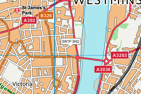 SW1P 3HQ map - OS VectorMap District (Ordnance Survey) SW1P 3HQ map - OS VectorMap District (Ordnance Survey)
