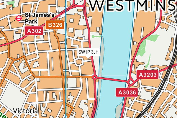 SW1P 3JH map - OS VectorMap District (Ordnance Survey) SW1P 3JH map - OS VectorMap District (Ordnance Survey)