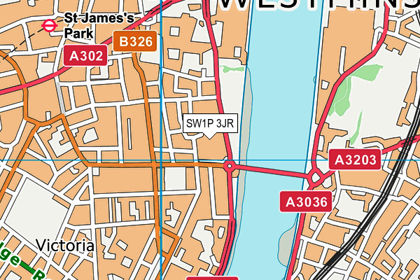 SW1P 3JR map - OS VectorMap District (Ordnance Survey) SW1P 3JR map - OS VectorMap District (Ordnance Survey)
