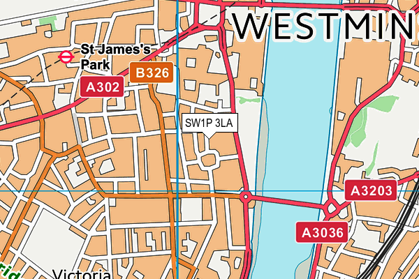 SW1P 3LA map - OS VectorMap District (Ordnance Survey) SW1P 3LA map - OS VectorMap District (Ordnance Survey)
