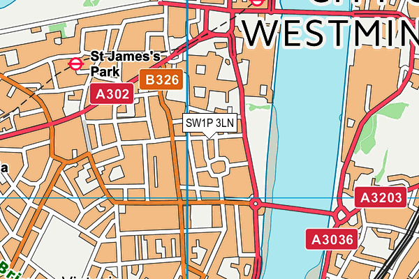 SW1P 3LN map - OS VectorMap District (Ordnance Survey) SW1P 3LN map - OS VectorMap District (Ordnance Survey)