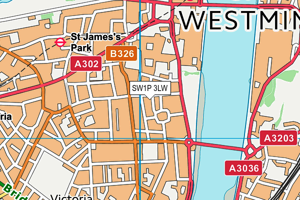 SW1P 3LW map - OS VectorMap District (Ordnance Survey) SW1P 3LW map - OS VectorMap District (Ordnance Survey)