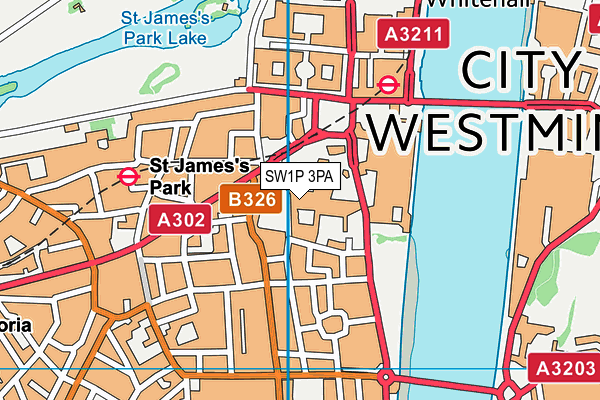 SW1P 3PA map - OS VectorMap District (Ordnance Survey) SW1P 3PA map - OS VectorMap District (Ordnance Survey)