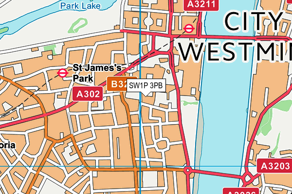 SW1P 3PB map - OS VectorMap District (Ordnance Survey) SW1P 3PB map - OS VectorMap District (Ordnance Survey)