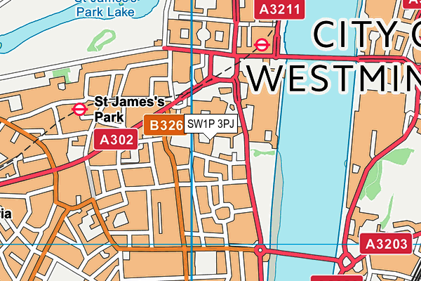 SW1P 3PJ map - OS VectorMap District (Ordnance Survey) SW1P 3PJ map - OS VectorMap District (Ordnance Survey)