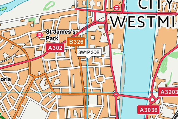 SW1P 3QB map - OS VectorMap District (Ordnance Survey) SW1P 3QB map - OS VectorMap District (Ordnance Survey)