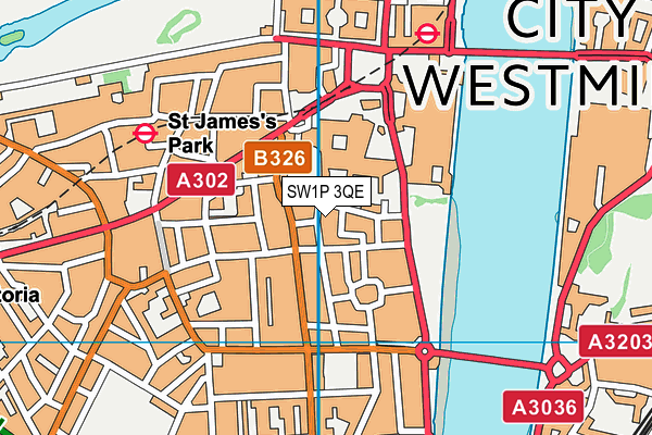 SW1P 3QE map - OS VectorMap District (Ordnance Survey) SW1P 3QE map - OS VectorMap District (Ordnance Survey)