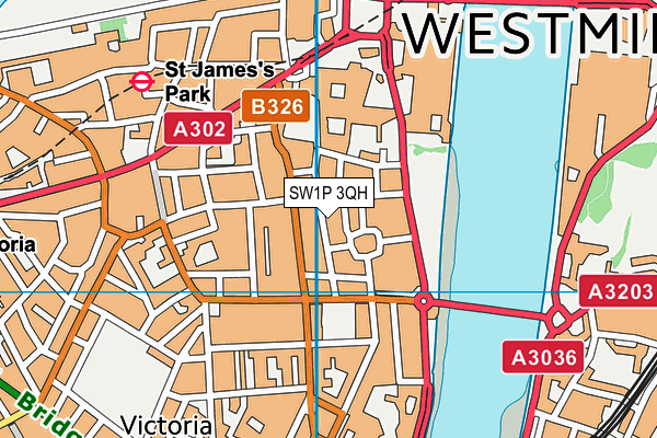 SW1P 3QH map - OS VectorMap District (Ordnance Survey) SW1P 3QH map - OS VectorMap District (Ordnance Survey)