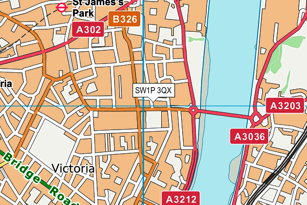 SW1P 3QX map - OS VectorMap District (Ordnance Survey) SW1P 3QX map - OS VectorMap District (Ordnance Survey)