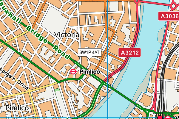 SW1P 4AT map - OS VectorMap District (Ordnance Survey) SW1P 4AT map - OS VectorMap District (Ordnance Survey)
