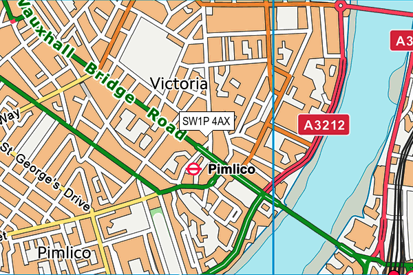 SW1P 4AX map - OS VectorMap District (Ordnance Survey) SW1P 4AX map - OS VectorMap District (Ordnance Survey)