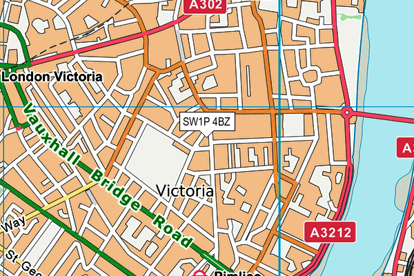 SW1P 4BZ map - OS VectorMap District (Ordnance Survey) SW1P 4BZ map - OS VectorMap District (Ordnance Survey)