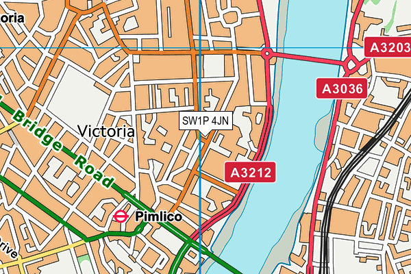SW1P 4JN map - OS VectorMap District (Ordnance Survey) SW1P 4JN map - OS VectorMap District (Ordnance Survey)