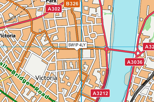 SW1P 4LY map - OS VectorMap District (Ordnance Survey) SW1P 4LY map - OS VectorMap District (Ordnance Survey)