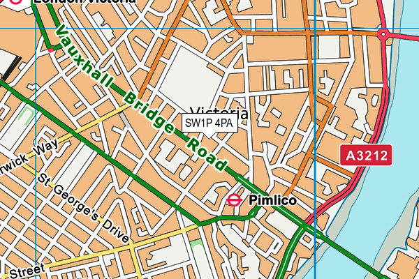 SW1P 4PA map - OS VectorMap District (Ordnance Survey) SW1P 4PA map - OS VectorMap District (Ordnance Survey)