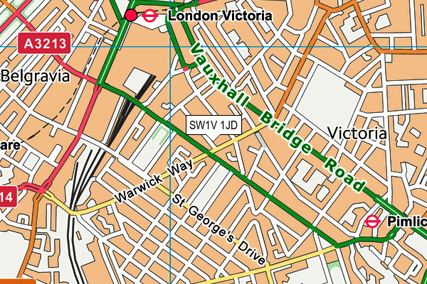 SW1V 1JD map - OS VectorMap District (Ordnance Survey) SW1V 1JD map - OS VectorMap District (Ordnance Survey)