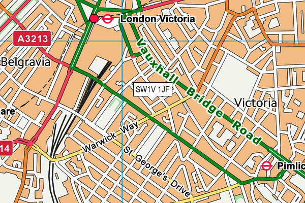 SW1V 1JF map - OS VectorMap District (Ordnance Survey) SW1V 1JF map - OS VectorMap District (Ordnance Survey)
