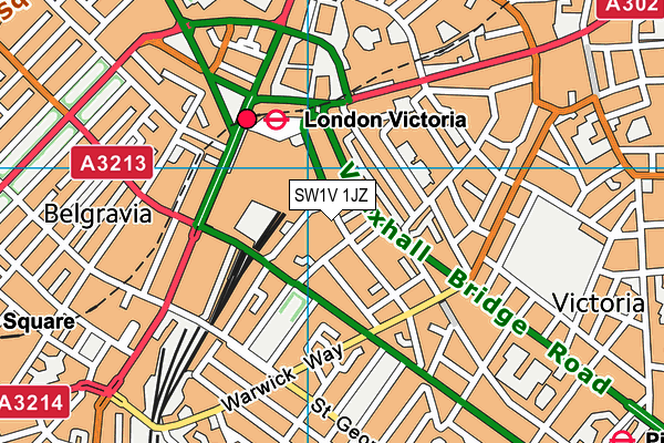 SW1V 1JZ map - OS VectorMap District (Ordnance Survey)