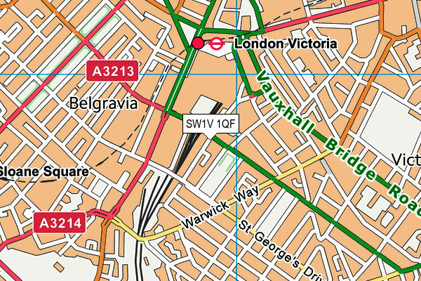 SW1V 1QF map - OS VectorMap District (Ordnance Survey) SW1V 1QF map - OS VectorMap District (Ordnance Survey)
