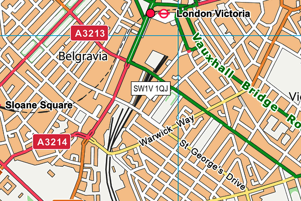 SW1V 1QJ map - OS VectorMap District (Ordnance Survey) SW1V 1QJ map - OS VectorMap District (Ordnance Survey)