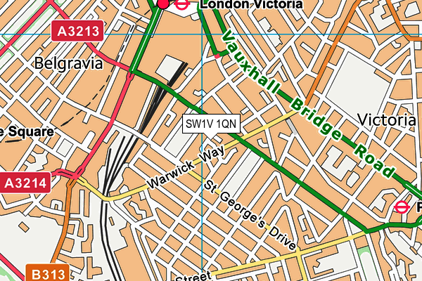 SW1V 1QN map - OS VectorMap District (Ordnance Survey) SW1V 1QN map - OS VectorMap District (Ordnance Survey)