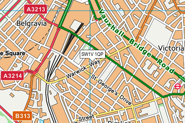 SW1V 1QP map - OS VectorMap District (Ordnance Survey) SW1V 1QP map - OS VectorMap District (Ordnance Survey)