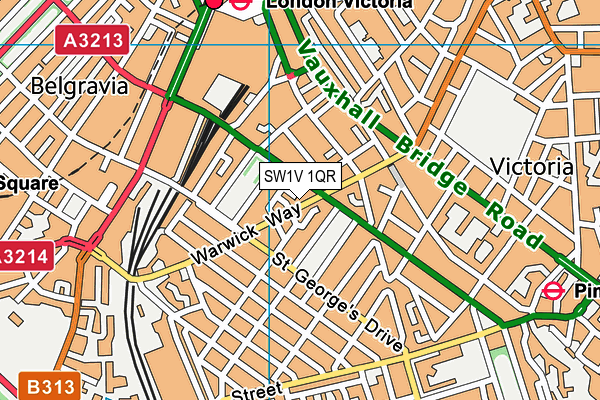 SW1V 1QR map - OS VectorMap District (Ordnance Survey) SW1V 1QR map - OS VectorMap District (Ordnance Survey)