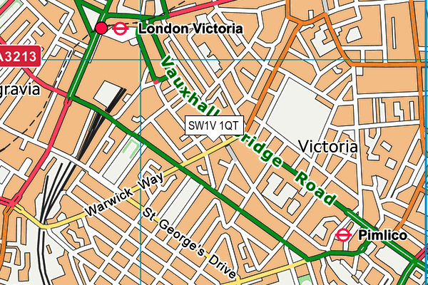 SW1V 1QT map - OS VectorMap District (Ordnance Survey) SW1V 1QT map - OS VectorMap District (Ordnance Survey)