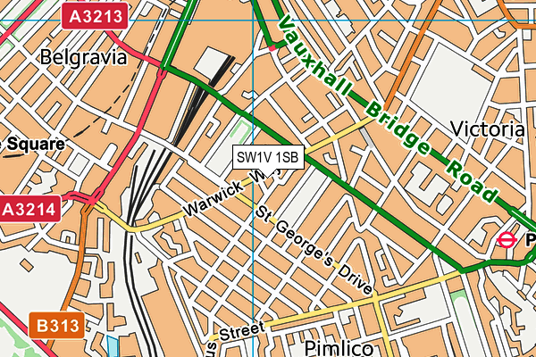 SW1V 1SB map - OS VectorMap District (Ordnance Survey) SW1V 1SB map - OS VectorMap District (Ordnance Survey)