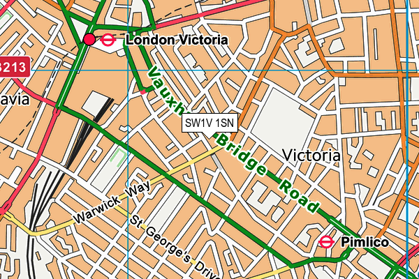 SW1V 1SN map - OS VectorMap District (Ordnance Survey) SW1V 1SN map - OS VectorMap District (Ordnance Survey)