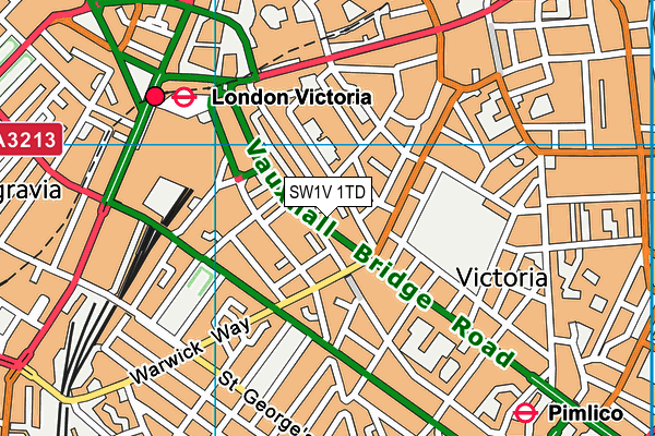 SW1V 1TD map - OS VectorMap District (Ordnance Survey) SW1V 1TD map - OS VectorMap District (Ordnance Survey)