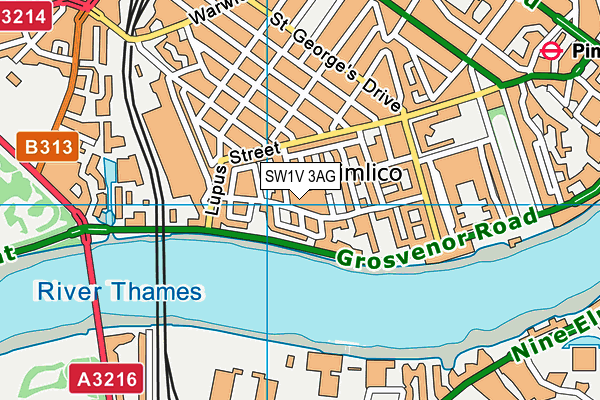 SW1V 3AG map - OS VectorMap District (Ordnance Survey) SW1V 3AG map - OS VectorMap District (Ordnance Survey)