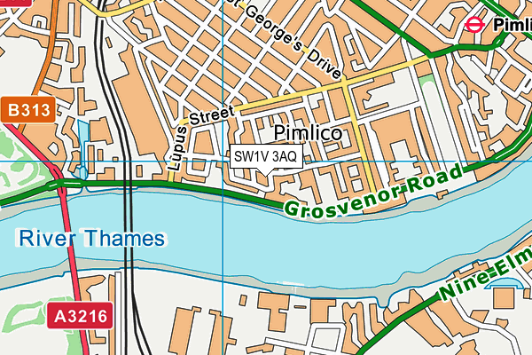 SW1V 3AQ map - OS VectorMap District (Ordnance Survey)