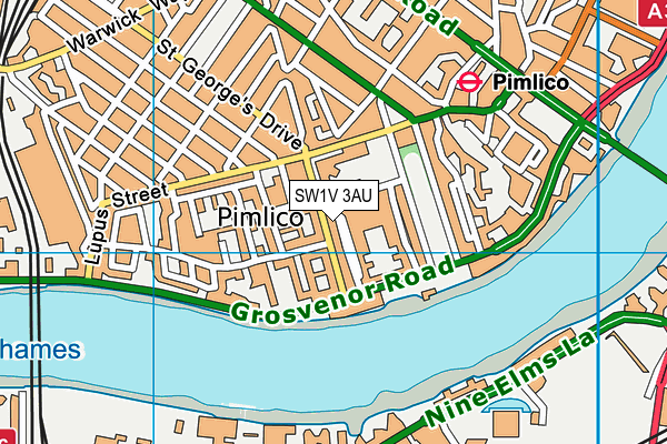 SW1V 3AU map - OS VectorMap District (Ordnance Survey) SW1V 3AU map - OS VectorMap District (Ordnance Survey)