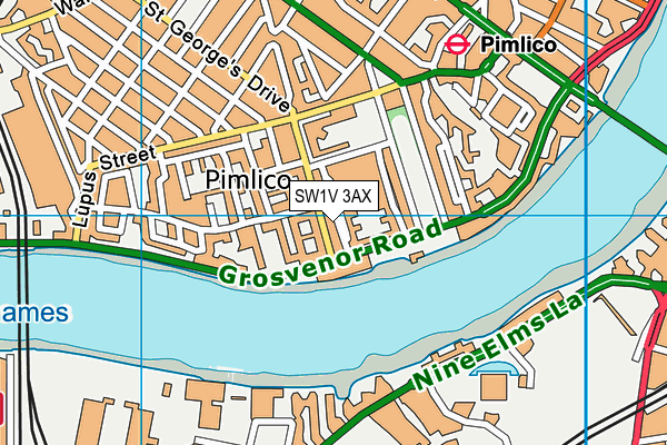 SW1V 3AX map - OS VectorMap District (Ordnance Survey) SW1V 3AX map - OS VectorMap District (Ordnance Survey)