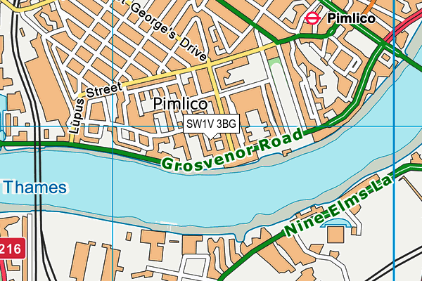 SW1V 3BG map - OS VectorMap District (Ordnance Survey)