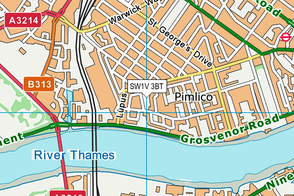 SW1V 3BT map - OS VectorMap District (Ordnance Survey) SW1V 3BT map - OS VectorMap District (Ordnance Survey)