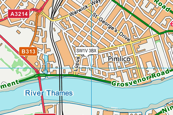 SW1V 3BX map - OS VectorMap District (Ordnance Survey) SW1V 3BX map - OS VectorMap District (Ordnance Survey)