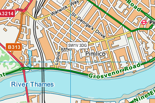SW1V 3DG map - OS VectorMap District (Ordnance Survey) SW1V 3DG map - OS VectorMap District (Ordnance Survey)