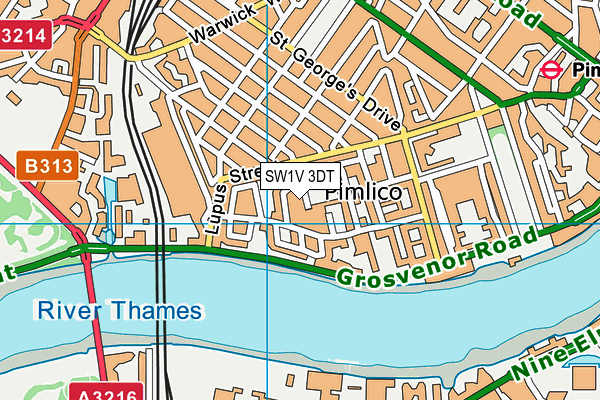 SW1V 3DT map - OS VectorMap District (Ordnance Survey) SW1V 3DT map - OS VectorMap District (Ordnance Survey)