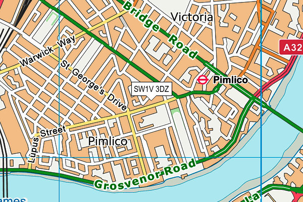 SW1V 3DZ map - OS VectorMap District (Ordnance Survey) SW1V 3DZ map - OS VectorMap District (Ordnance Survey)