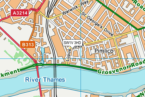 SW1V 3HD map - OS VectorMap District (Ordnance Survey)