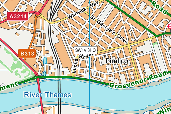 SW1V 3HQ map - OS VectorMap District (Ordnance Survey)